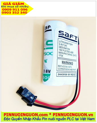 Saft 2LS17500 (Zắc ABB); Pin nuôi nguồn Saft LS17500 lithium 3.6v 7200mAh, Xuất xứ Pháp